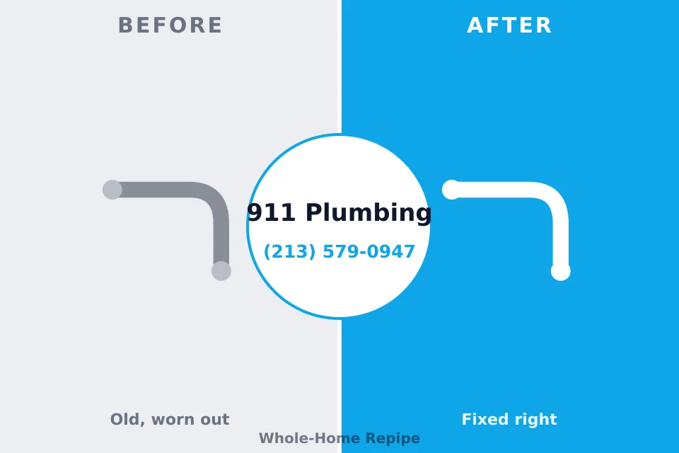 Before and after: plumbing repair North Little Rock, AR
